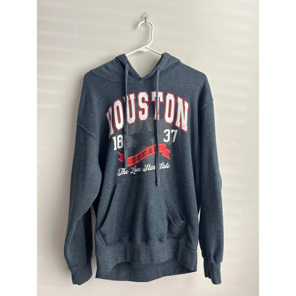 Point Blue Gray Houston Texas Hoodie Men Medium